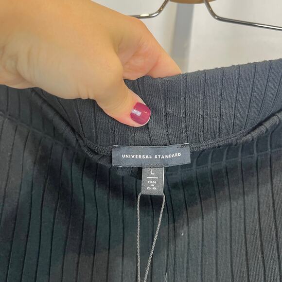 NWT UNIVERSAL STANDARD Aspen Ribbed Knit Wide Leg Pants Black Size L US 22 24 - Picture 3 of 11